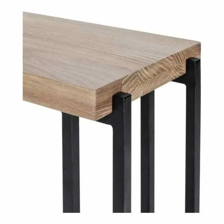 16 Inch Side Table 16 Inch C Shape Side Table Natural - LOOMLAN