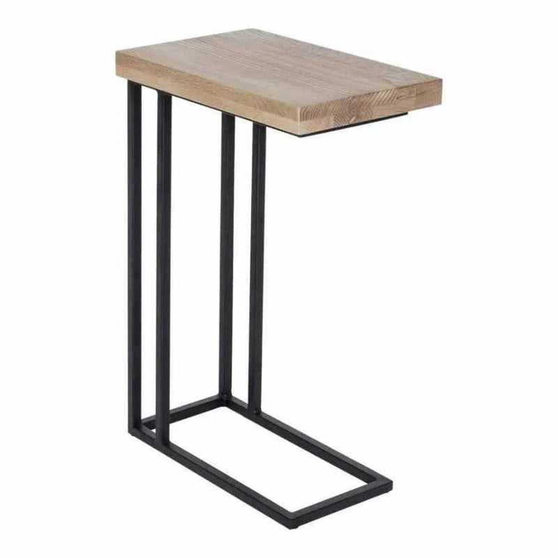 16 Inch C Shape Side Table Natural