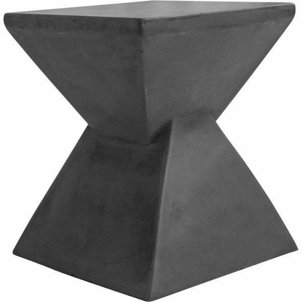 16 Inch Concrete Stool Lava Grey Contemporary Outdoor Accessories LOOMLAN By Moe's Home