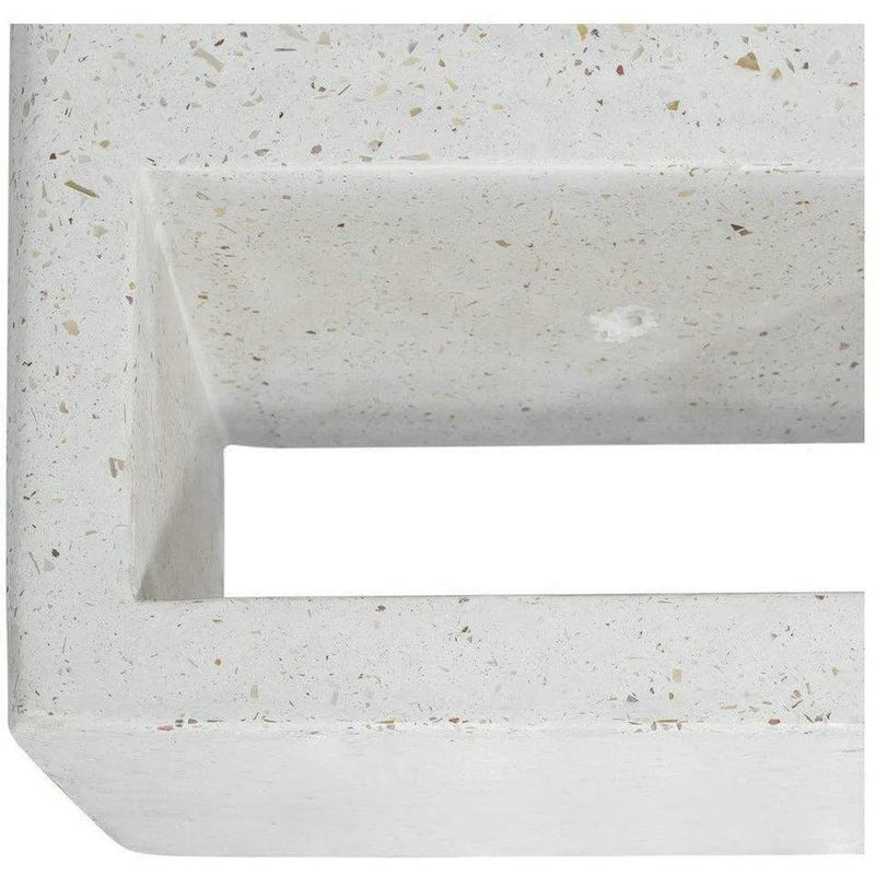 16 Inch Planter Ivory Terrazzo White Contemporary Outdoor Accessories LOOMLAN By Moe's Home