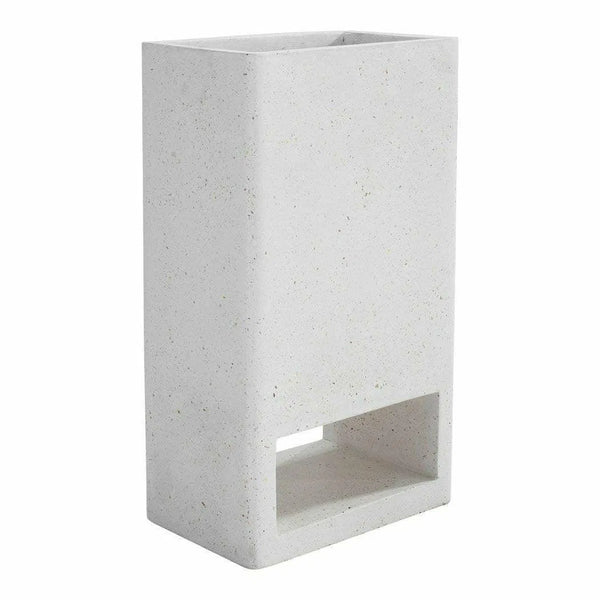 16 Inch Planter Ivory Terrazzo White Contemporary Outdoor Accessories LOOMLAN By Moe's Home