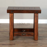 16" Narrow Rectangular Dark Stain Wood End Side Accent Table Side Tables LOOMLAN By Sunny D