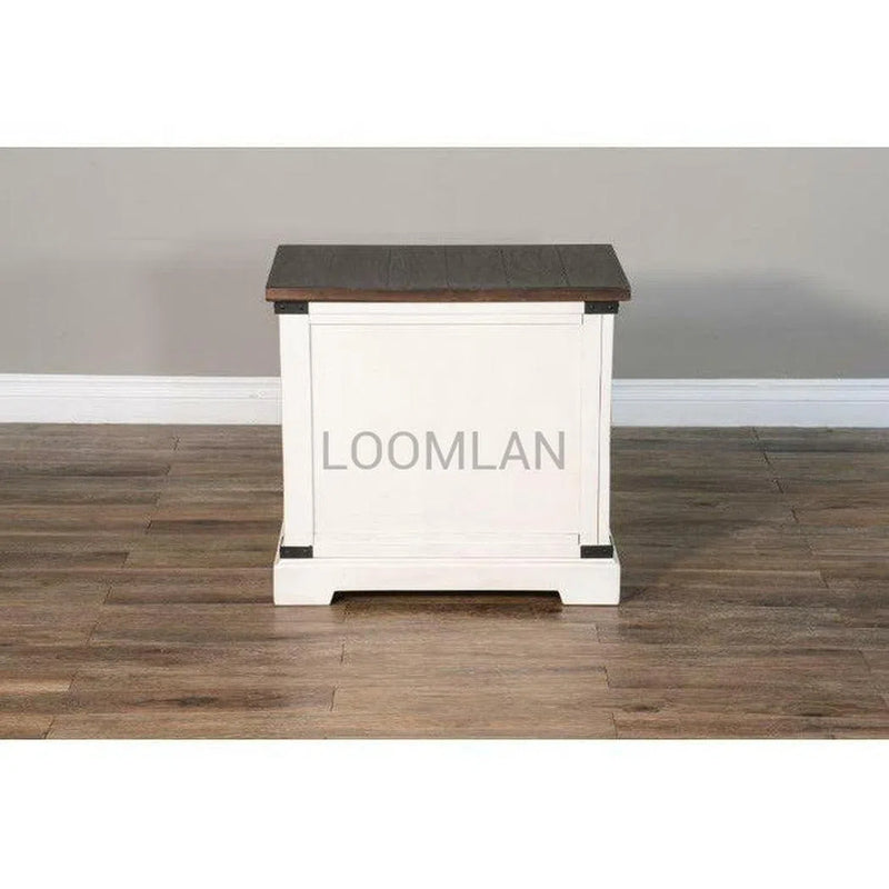 16" Narrow Wood End Table 1 Drawer Storage Cabinet Side Tables LOOMLAN By Sunny D