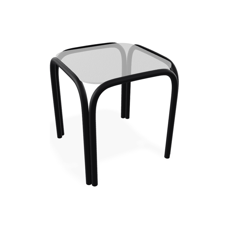 17" Square Obscure Acrylic Top End Table-Outdoor Side Tables-Telescope-LOOMLAN