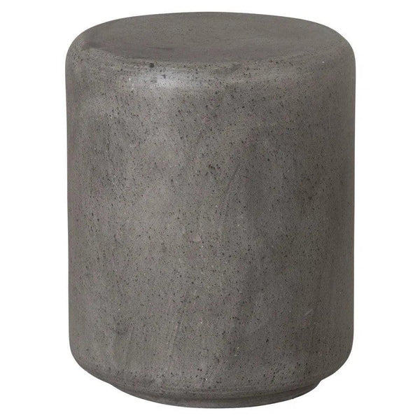 17 in. Caemen Cylinder Terrazzo Garden Stool-Garden Stools-Emissary-Gray-LOOMLAN
