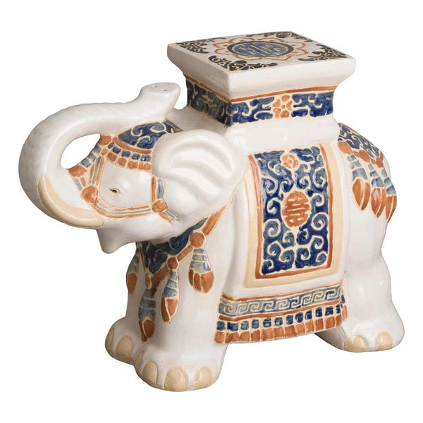 17 in. Elephant Outdoor Garden Stool