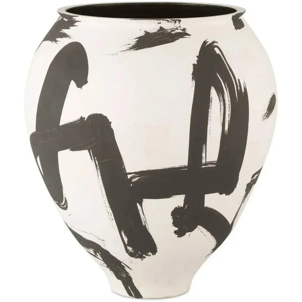 17 in. Kenzo Porcelain White Vase - LOOMLAN - Currey & Co - Vases & Jars