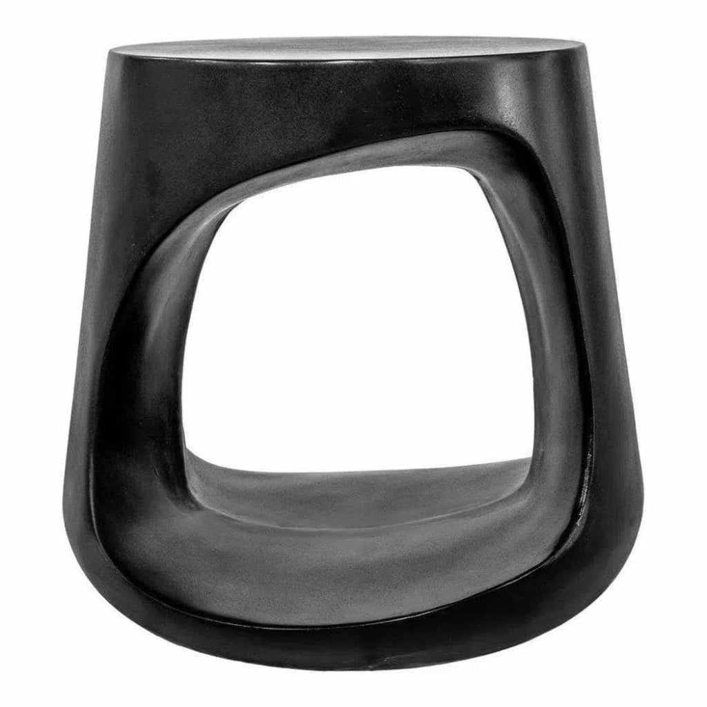 17.75 Inch Outdoor Stool Black Contemporary - LOOMLAN - Moe's Home - Garden Stools