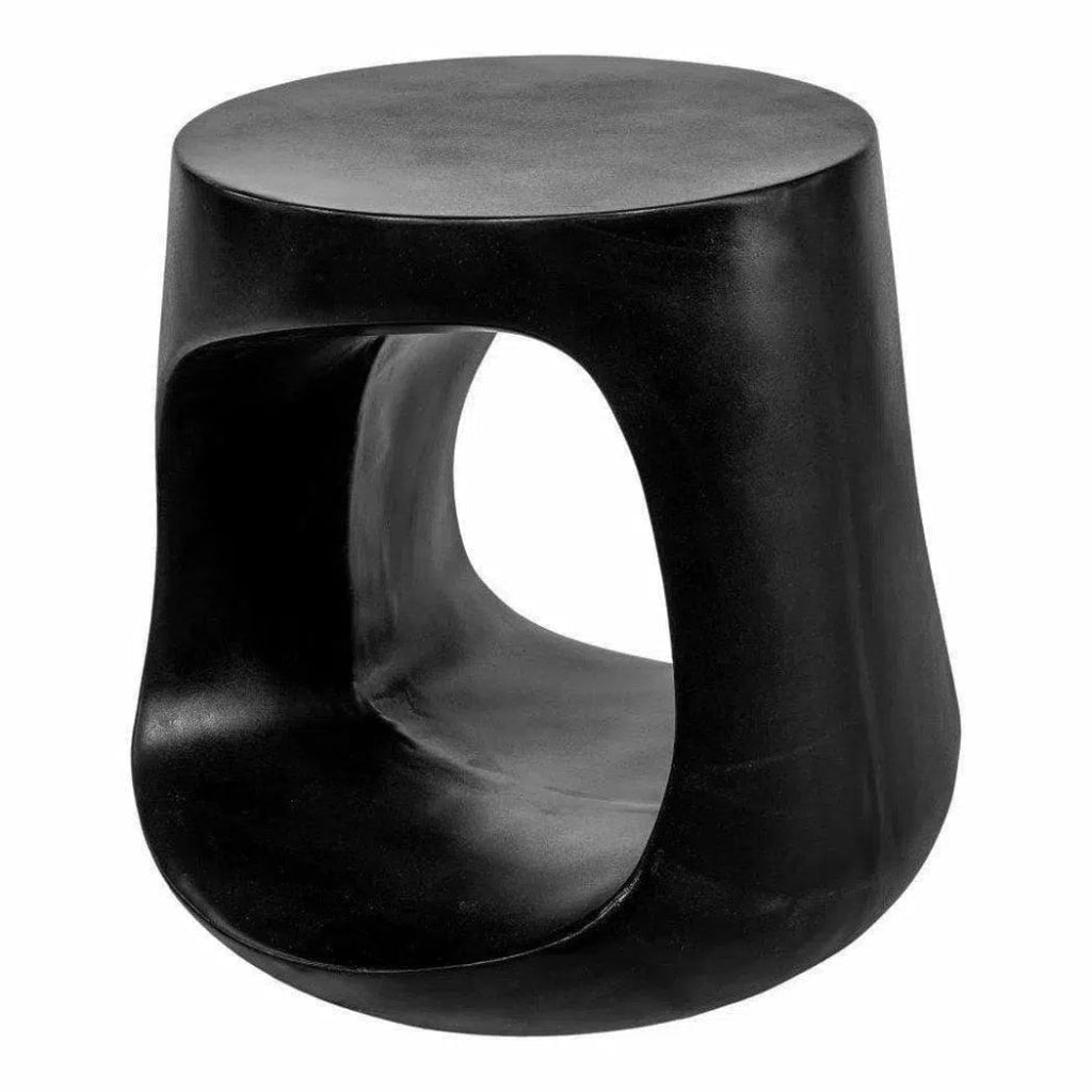 17.75 Inch Outdoor Stool Black Contemporary - LOOMLAN - Moe's Home - Garden Stools