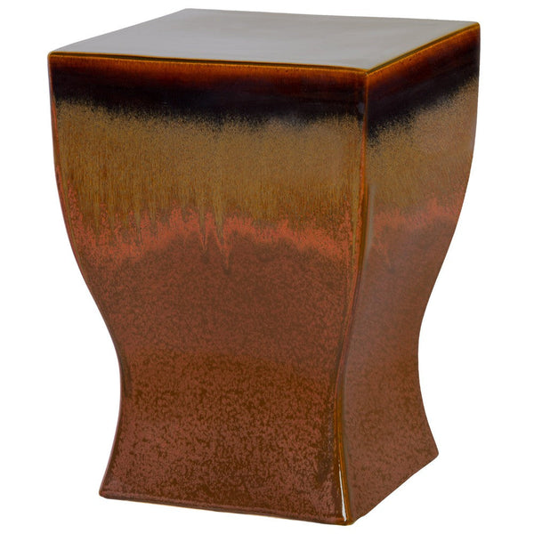 17.5 in. Square Ceramic Garden Stool by Emissary-Outdoor Stools-Emissary-Brown Coper-LOOMLAN