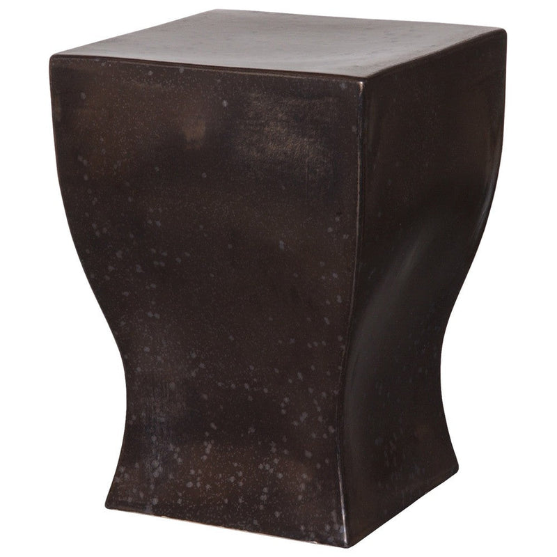 17.5 in. Square Ceramic Garden Stool by Emissary-Outdoor Stools-Emissary-Gunmetal-LOOMLAN