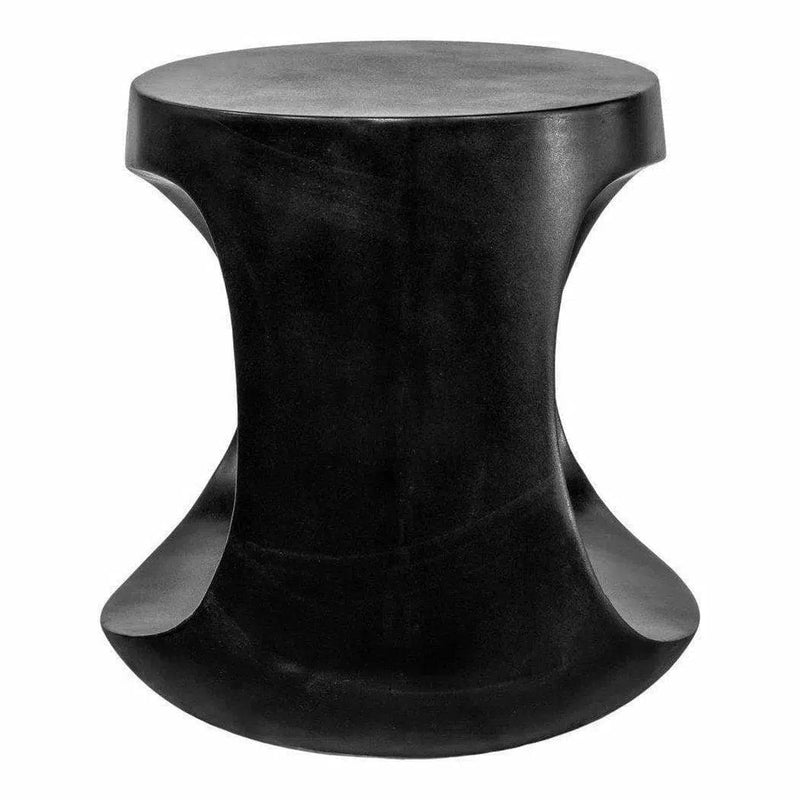 17.75 Inch Outdoor Stool Black Contemporary