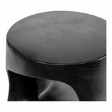 17.75 Inch Outdoor Stool Black Contemporary