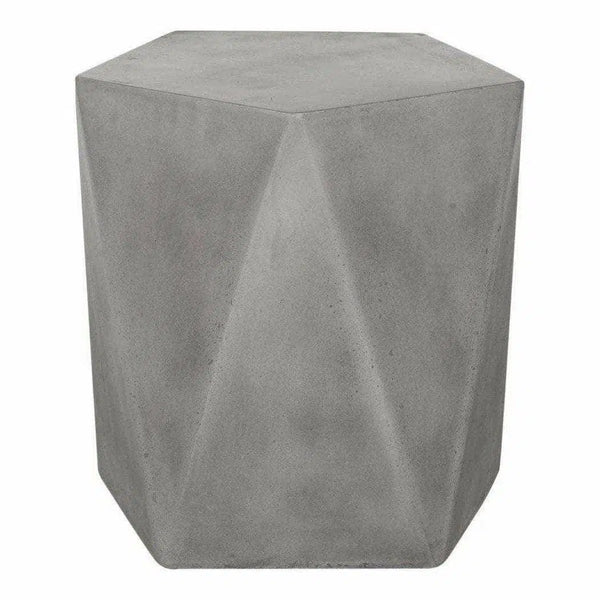 18 Inch Outdoor Stool Grey Contemporary-Garden Stools-Moe's Home-LOOMLAN