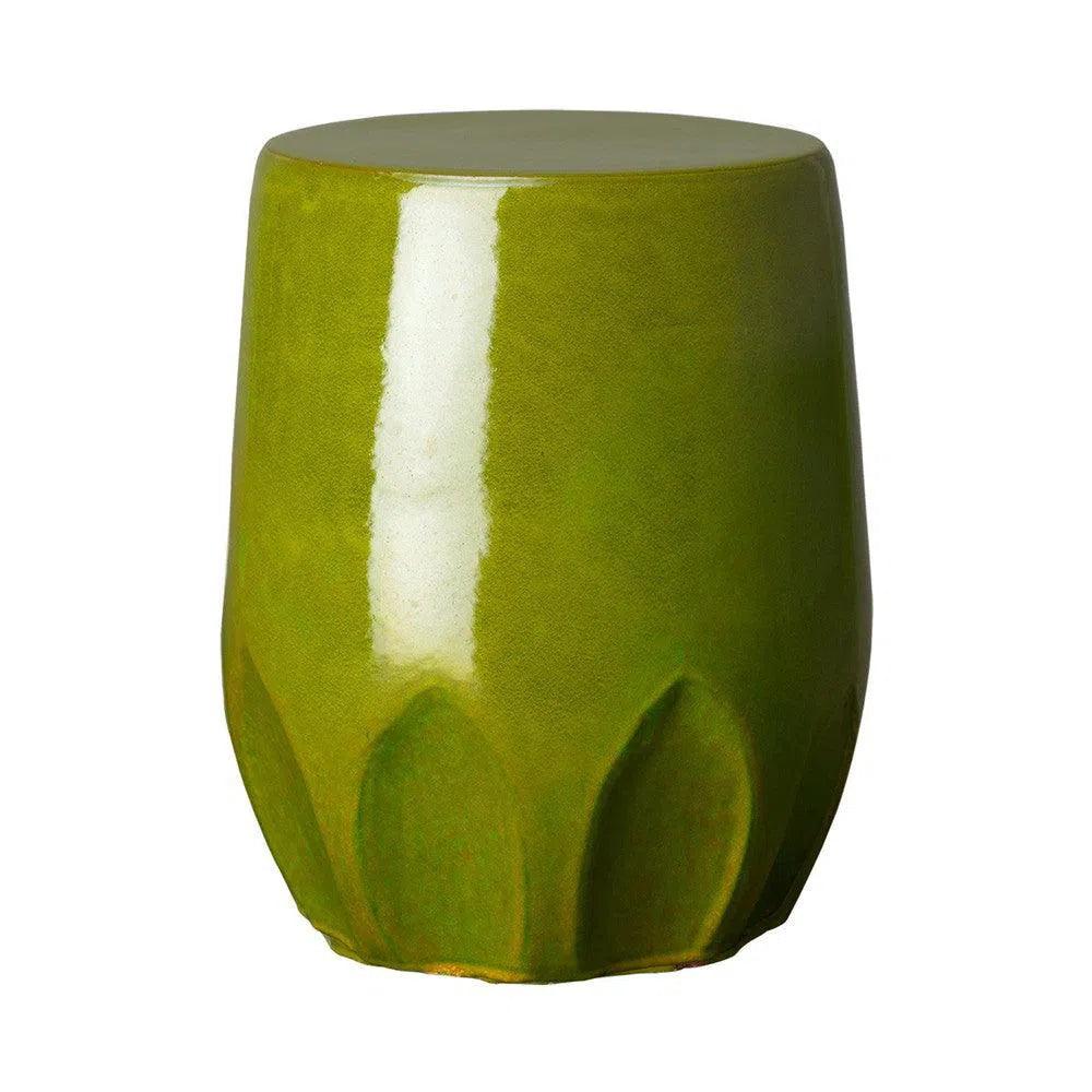 18 in. Calyx Ceramic Outdoor Garden Stool - LOOMLAN - Emissary - Garden Stools