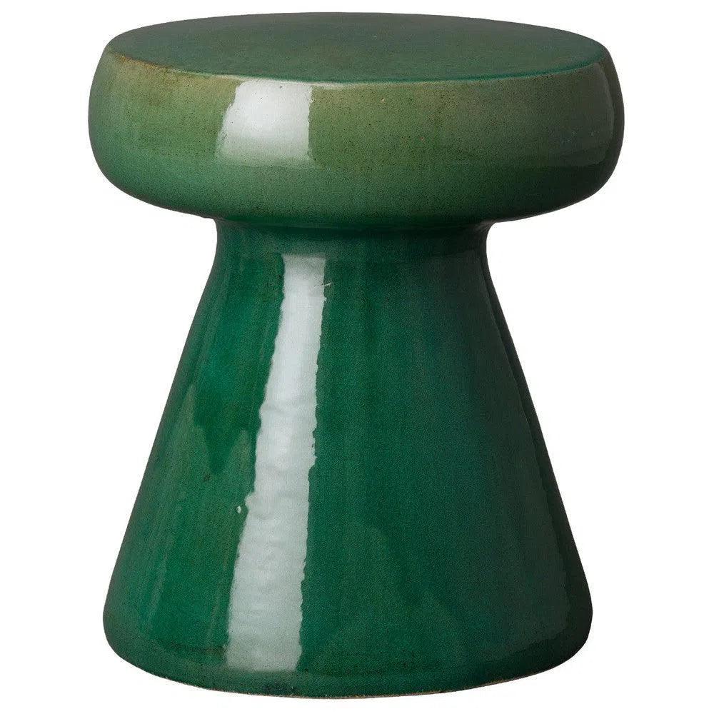 18 in. Mushroom Ceramic Outdoor Garden Stool - LOOMLAN - Emissary - Garden Stools