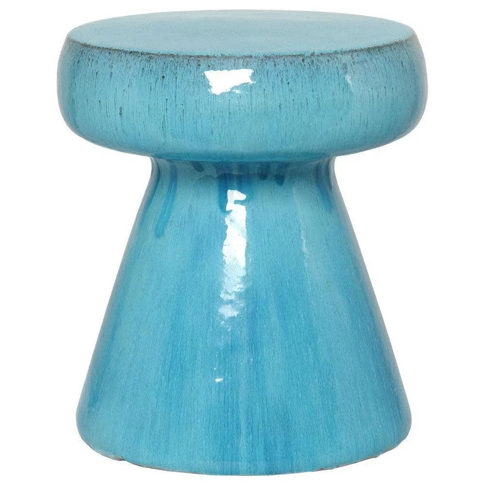 18 in. Mushroom Ceramic Outdoor Garden Stool - LOOMLAN - Emissary - Garden Stools