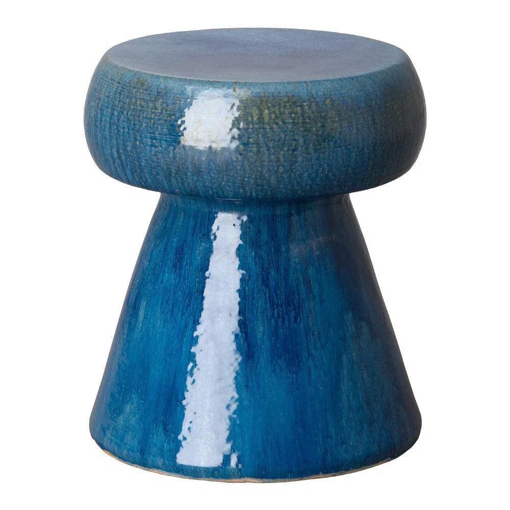 18 in. Portobello Ceramic Outdoor Garden Stool Outdoor - LOOMLAN - Emissary - Garden Stools