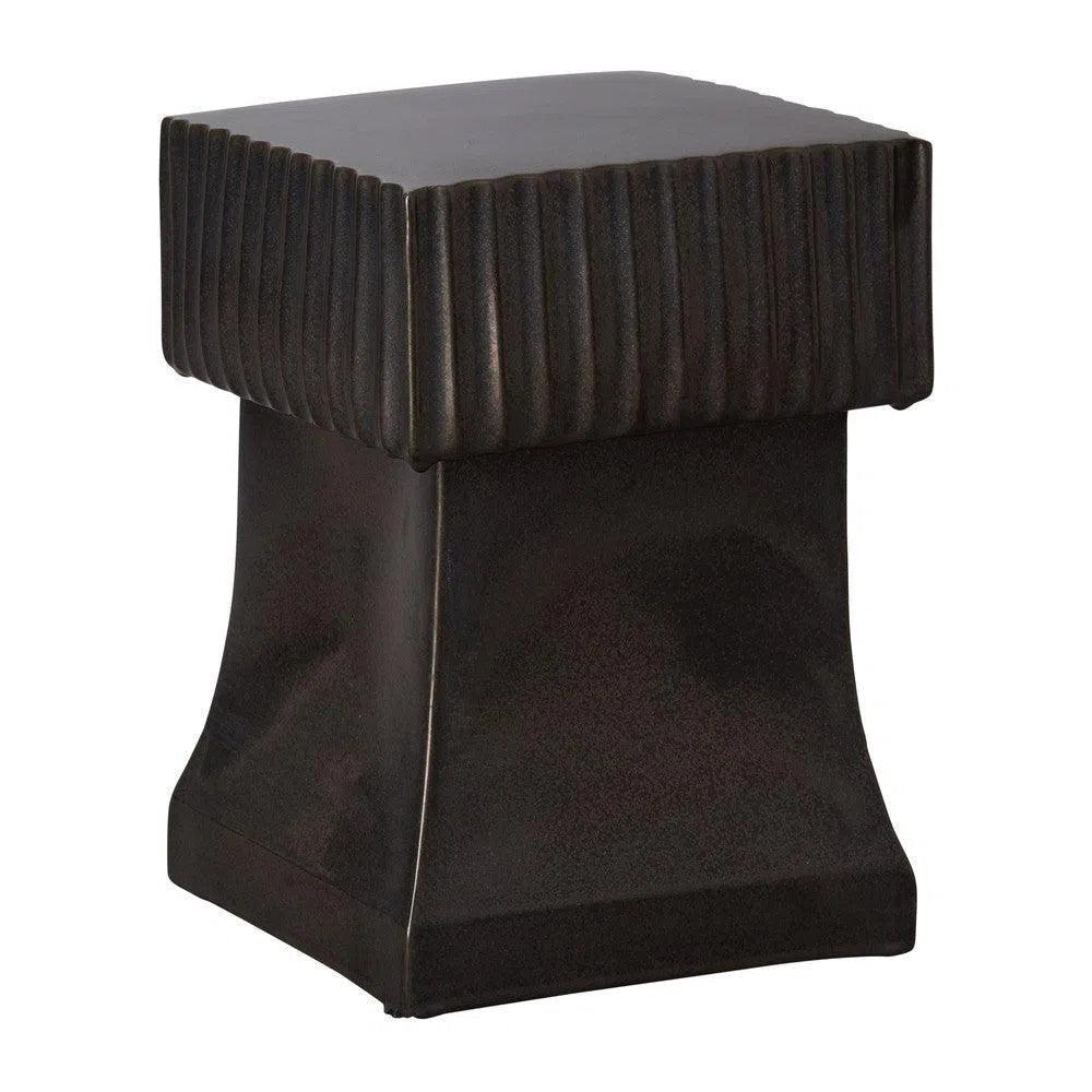 18 in. Square Alex Ceramic Outdoor Garden Stool - LOOMLAN - Emissary - Garden Stools