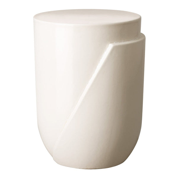 18 in. Accel Ceramic Garden Stool Side Table-Outdoor Stools-Emissary-White-LOOMLAN