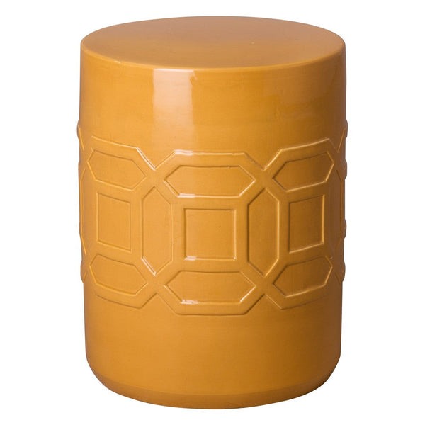 18 in. Axton Ceramic Outdoor Garden Stool Side Table-Outdoor Stools-Emissary-Butterscotch-LOOMLAN