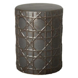 18 in. Cane Ceramic Outdoor Garden Stool