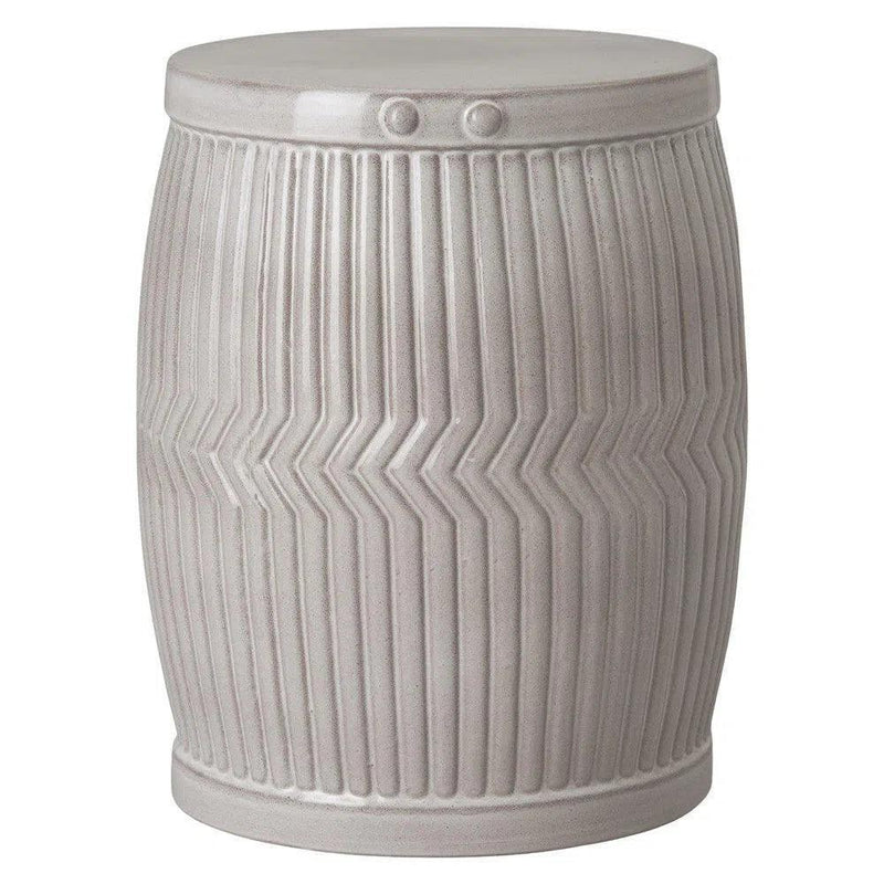 18 in. Dolly Tub Gray Ceramic Outdoor Garden Stool