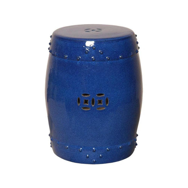 18 in. Drum Ceramic Outdoor Garden Stool