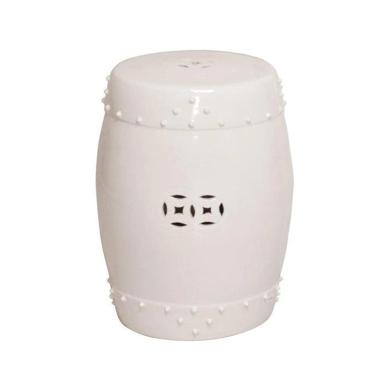 18 in. Drum Ceramic Outdoor Garden Stool