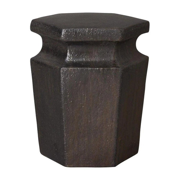 18 in. Hex Ceramic Outdoor Garden Stool