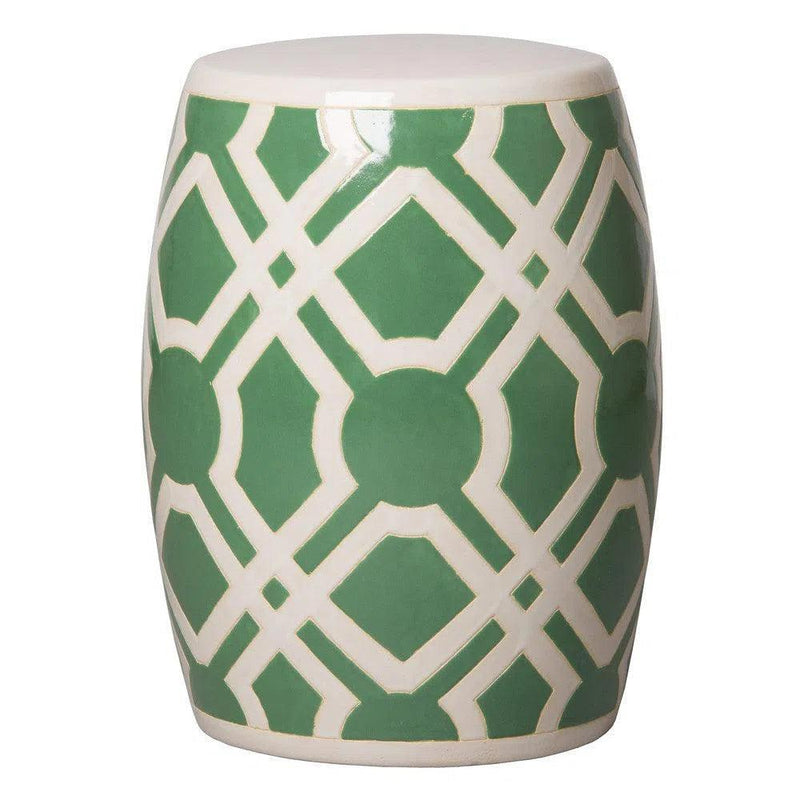 18 in. Labyrinth Ceramic Outdoor Garden Stool