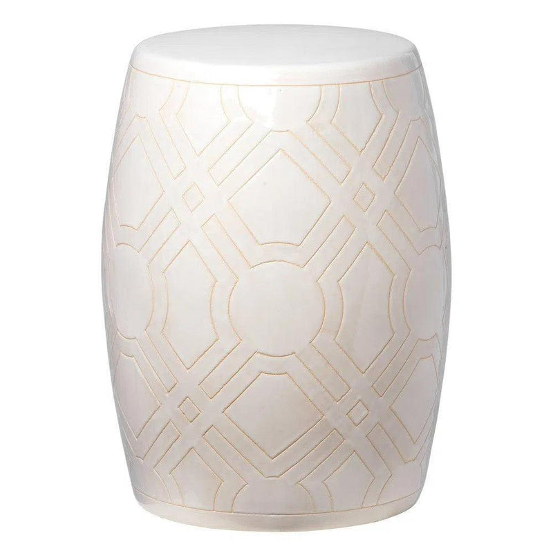 18 in. Labyrinth Ceramic Outdoor Garden Stool