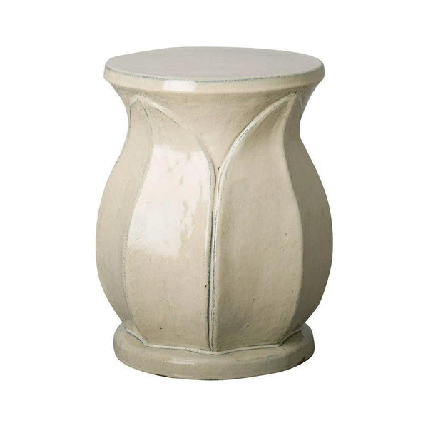 18 in. Lotus Ceramic Outdoor Garden Stool