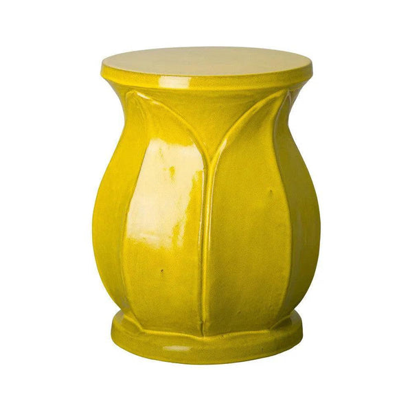 18 in. Lotus Ceramic Outdoor Garden Stool