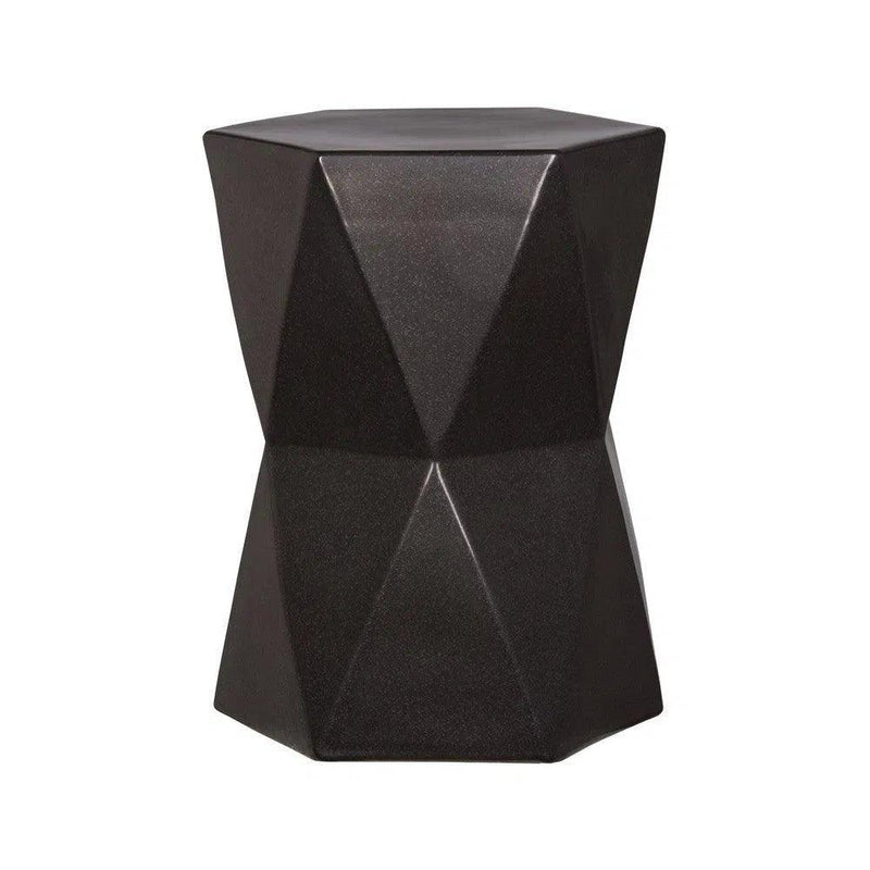 18 in. Matrix Hexagon Ceramic Outdoor Garden Stool