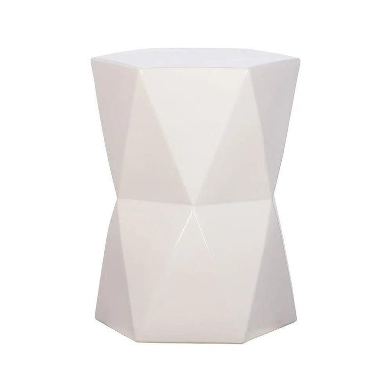 18 in. Matrix Hexagon Ceramic Outdoor Garden Stool