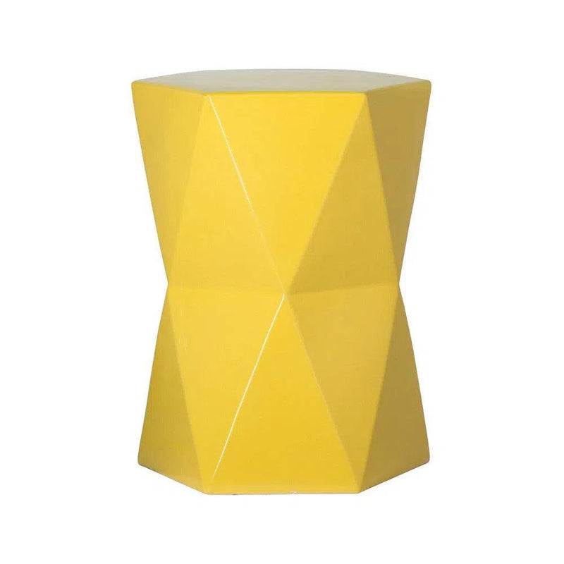 18 in. Matrix Hexagon Ceramic Outdoor Garden Stool