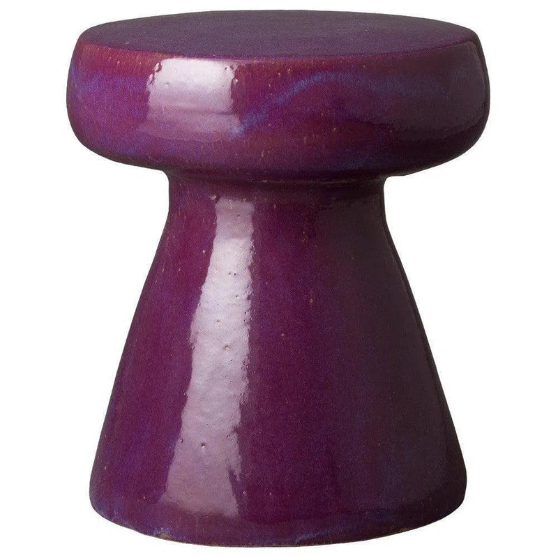 18 in. Mushroom Ceramic Outdoor Garden Stool