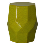 18 in. Octagon Matrix Ceramic Outdoor Garden Stool-Outdoor Stools-Emissary-Green-LOOMLAN