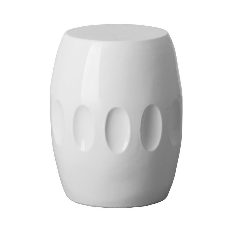 18 in. Orion Ceramic Outdoor Garden Stool Side Table-Outdoor Stools-Emissary-White-LOOMLAN