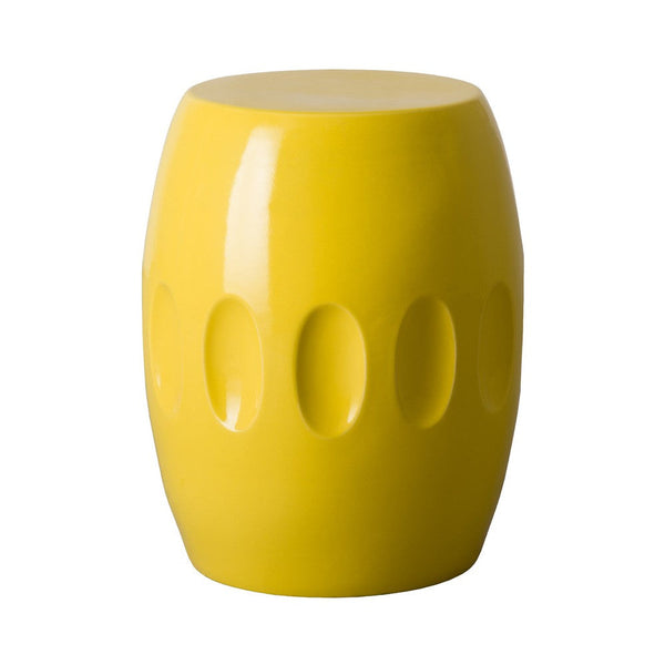 18 in. Orion Ceramic Outdoor Garden Stool Side Table-Outdoor Stools-Emissary-Yellow-LOOMLAN