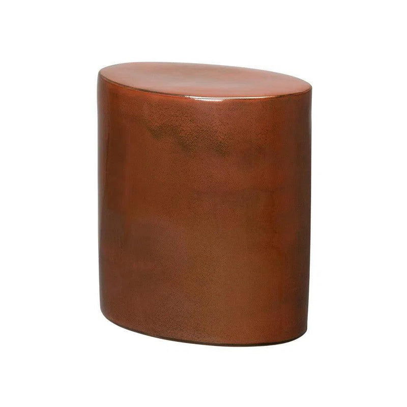 18 in. Oval Ceramic Outdoor Garden Stool