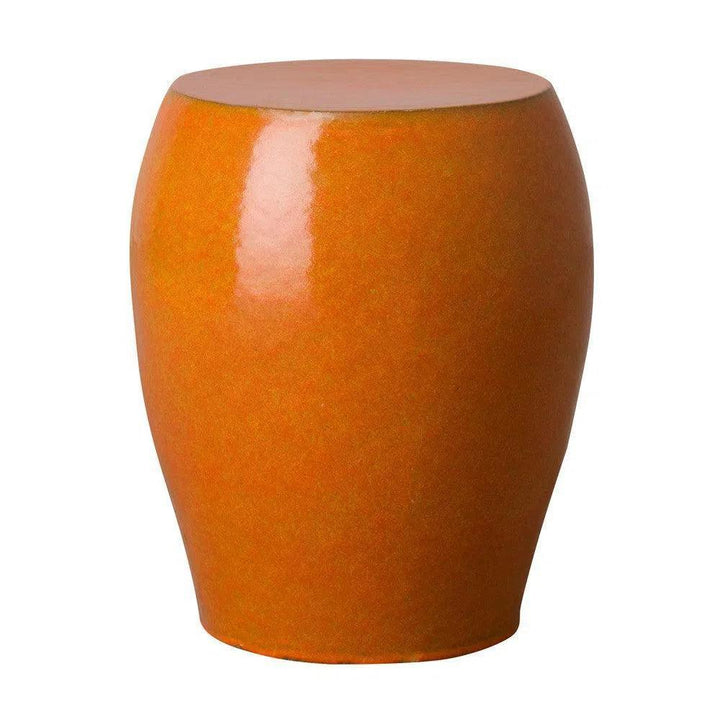 18 in. Seiji Ceramic Garden Stool-Garden Stools-Emissary-Bright Orange-LOOMLAN