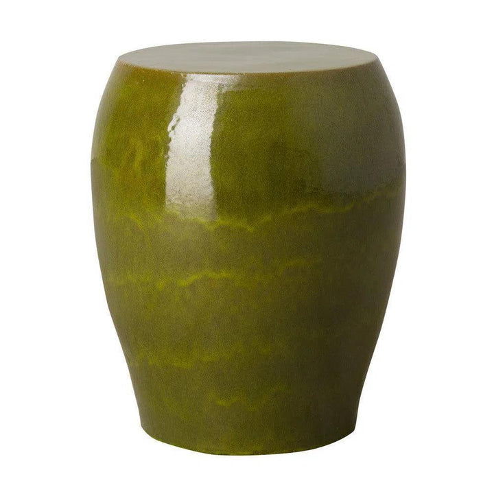 18 in. Seiji Ceramic Garden Stool-Garden Stools-Emissary-Green-LOOMLAN