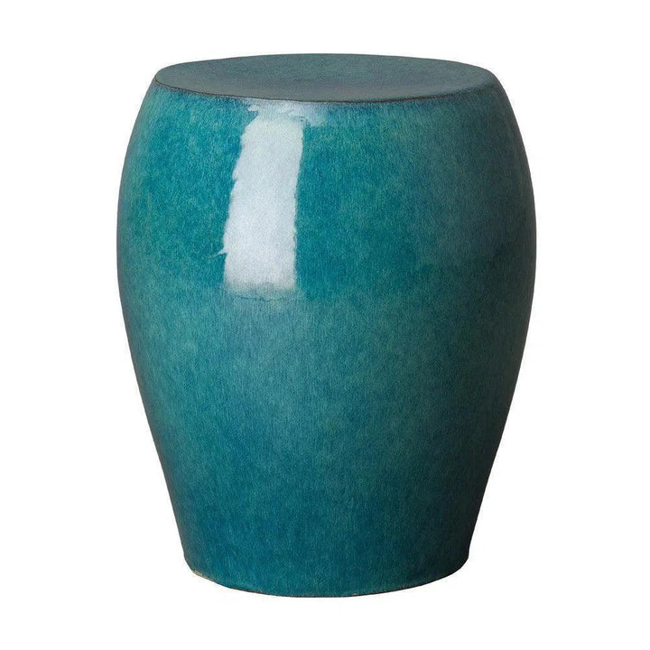 18 in. Seiji Ceramic Garden Stool-Garden Stools-Emissary-Teal-LOOMLAN
