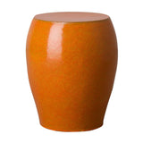 18 in. Seiji Ceramic Garden Stool Side Table-Outdoor Stools-Emissary-Bright Orange-LOOMLAN