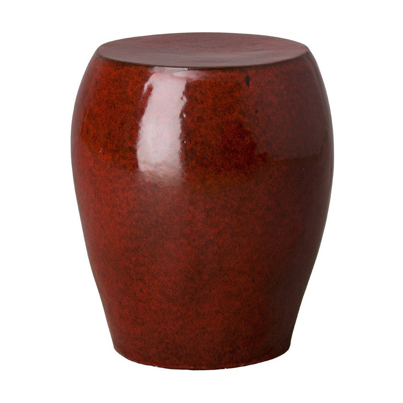 18 in. Seiji Ceramic Garden Stool Side Table-Outdoor Stools-Emissary-Tropical Red-LOOMLAN