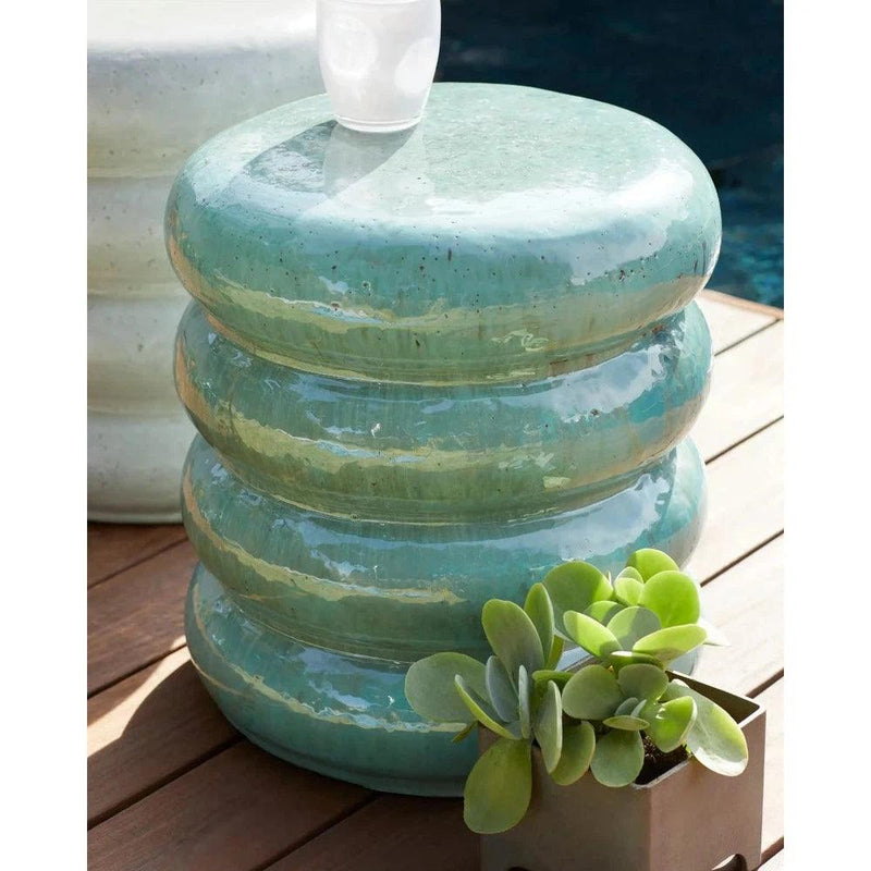 18 in. Torus Ceramic Outdoor Garden Stool