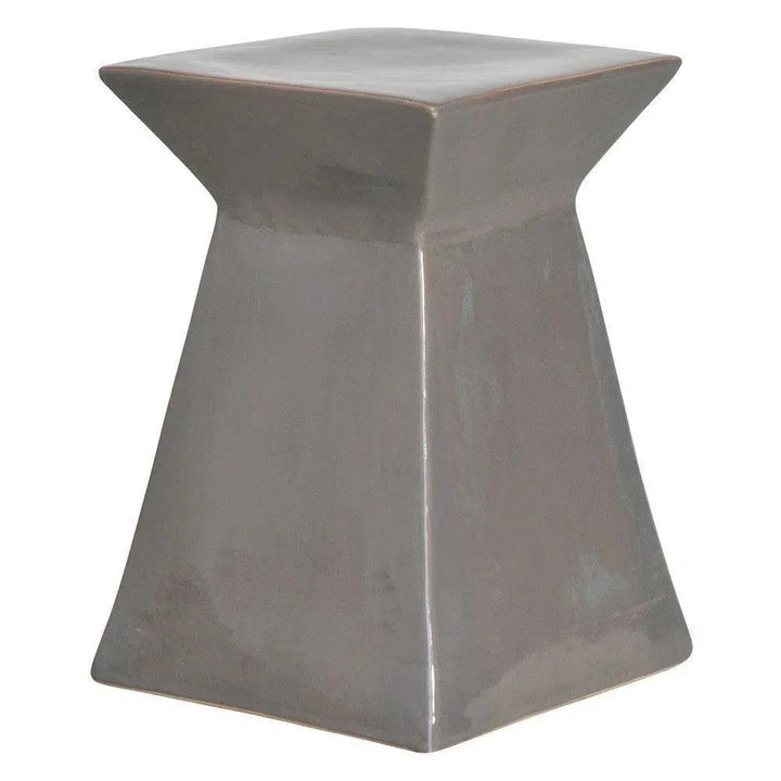 18 in. Upright Ceramic Outdoor Garden Stool-Garden Stools-Emissary-Gray-LOOMLAN