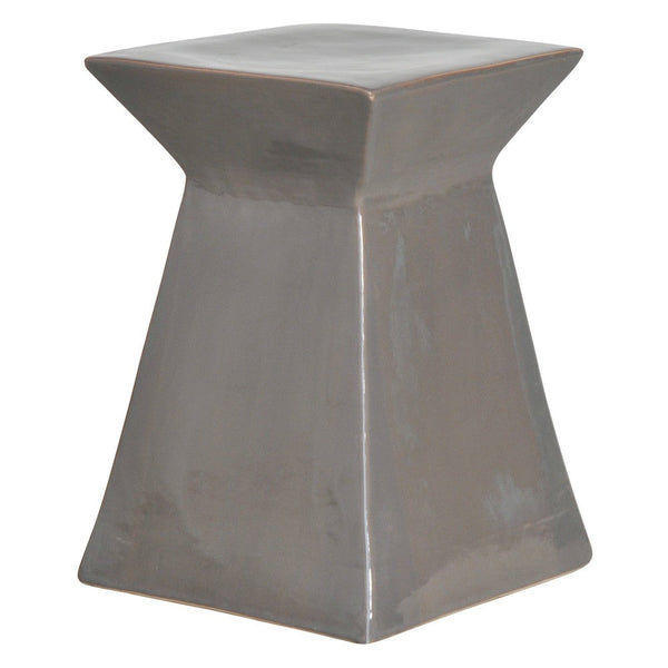 18 in. Upright Ceramic Outdoor Garden Stool Side Table-Outdoor Stools-Emissary-Gray-LOOMLAN